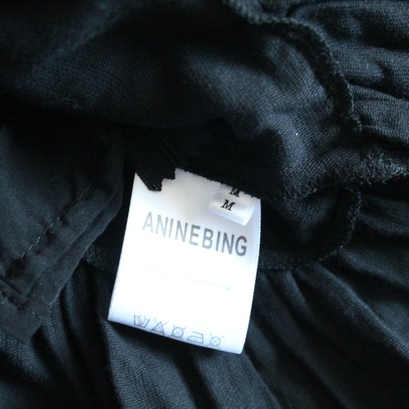 Anine Bing Cotton Layered Skirt Black Size Medium Revolve - Picture 7 of 7